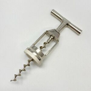 J.A. Henckels Germany Chrome Silver T Handle Corkscrew Wine Bottle Opener DBGM